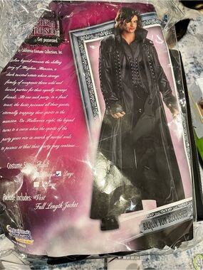 Baron Von Bloodshed Full-Length Black Coat - California Costume Men’s Large